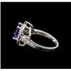 Image 3 : 14KT White Gold 2.93 ctw Tanzanite and Diamond Ring