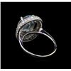 Image 3 : 3.73 ctw Aquamarine And Diamond Ring - 14KT White Gold