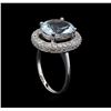 Image 4 : 3.73 ctw Aquamarine And Diamond Ring - 14KT White Gold