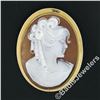 Image 2 : Antique 18kt Yellow Gold Carved Shell Cameo Twisted Wire Frame Pendant Brooch