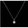 Image 2 : 0.55 ctw Diamond Pendant With Chain - 14KT White Gold