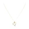 Image 1 : 0.50 ctw Diamond Heart Shaped Pendant with Chain - 14KT Yellow Gold