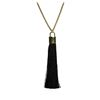Image 2 : Silk Tassel Square Pendant Necklace - Gold Plated