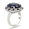 Image 2 : 18.60 ctw Dark Blue Sapphire and 0.83 ctw Diamond 14K White Gold Ring