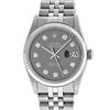 Image 2 : Rolex Mens Stainless Steel Slate Grey Diamond 36MM Datejust Wristwatch