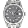 Image 3 : Rolex Mens Stainless Steel Slate Grey Diamond 36MM Datejust Wristwatch