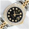 Image 1 : Rolex Ladies 2 Tone Black Diamond Bezel & 1 ctw 18K Yellow Gold Bezel Datejust W