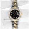 Image 3 : Rolex Ladies 2 Tone Black Diamond Bezel & 1 ctw 18K Yellow Gold Bezel Datejust W