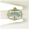 Image 5 : Antique 14kt Yellow Gold 8.57 ctw GIA Certified Oval Aquamarine Solitaire Ring