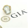 Image 6 : Antique 14kt Yellow Gold 8.57 ctw GIA Certified Oval Aquamarine Solitaire Ring