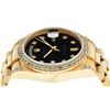 Image 9 : Rolex Mens 18K Yellow Black Diamond Lugs President Wristwatch With Rolex Box & A