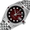 Image 3 : Rolex Mens Stainless Steel Red Vignette Diamond & Ruby Datejust Wristwatch