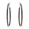 Image 1 : 14k White Gold 1.00 ctw Brown Diamonds Earrings, (SI1-SI2/Gold)