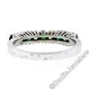 Image 9 : 18kt White Gold 1.36 ctw Alternating Round Diamond & Emerald Wedding Band Ring