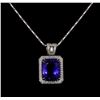 18KT White Gold 16.95 ctw Tanzanite and Diamond Pendant