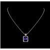 Image 2 : 18KT White Gold 16.95 ctw Tanzanite and Diamond Pendant