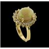 Image 4 : 2.82 ctw Opal and Diamond Ring - 14KT Yellow Gold