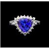 Image 2 : 14KT White Gold 3.44 ctw Tanzanite and Diamond Ring