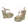 Image 1 : Miu Miu Pistacchio Suede Camoscio Lame Wedges Heels Shoes 39
