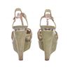Image 4 : Miu Miu Pistacchio Suede Camoscio Lame Wedges Heels Shoes 39