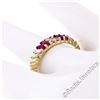 Image 6 : Vintage 18kt Yellow Gold 0.75 ctw Baguette Diamond and Ruby Band Ring