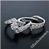 Image 3 : Vintage 14kt White Gold 1.06 ctw Round Diamond Engagement Ring and Nested Weddin