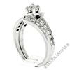 Image 8 : Vintage 14kt White Gold 1.06 ctw Round Diamond Engagement Ring and Nested Weddin