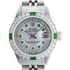 Image 1 : Rolex Ladies Stainless Steel MOP Emerald & Diamond Datejust Wristwatch