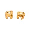 Image 1 : Chanel Vintage Gold Rhinestone CC Clip On Earrings