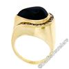 Image 6 : 18kt Yellow Gold Pear Cabochon Black Onyx and Channel Set Diamond Ring