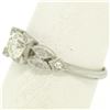 Image 7 : Antique Art Deco Platinum 0.90 ctw Old European & Marquise Diamond Solitaire Rin