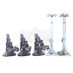 MOON (2009) - Set of Two Floodlight and Three Crane Model Miniatures