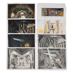 THE MUMMY (1999) - Set of Allan Cameron Hand-drawn Colour Concept Artworks