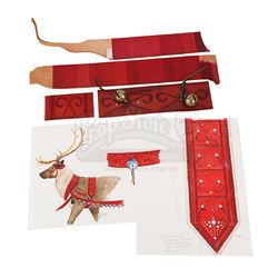THE POLAR EXPRESS (2004) - Santa's Sleigh Bells, Reindeer Harness Test Samples and Hand-painted Desi