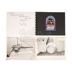 STAR WARS: A NEW HOPE (1977) - Autographed Crew Photo Book, Two Workshop Stills and Crew Patch