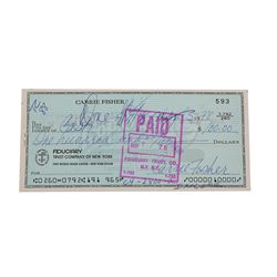 STAR WARS: A NEW HOPE (1977) - Carrie Fisher Signed Cheque