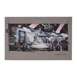 STARSHIP TROOPERS (1997) - Hand-painted Dropship Landing Concept Artwork by Jim Martin