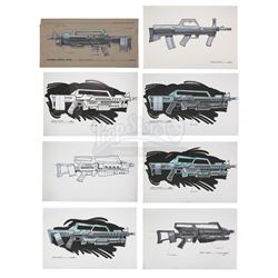 STARSHIP TROOPERS (1997) - Hand-drawn and Hand-coloured Infantry Weapons Concept Art by Jim Martin