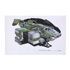 Image 8 : STARSHIP TROOPERS (1997) - Hand-drawn and Hand-coloured Retrieval Boat Concept Artwork by Allan Came
