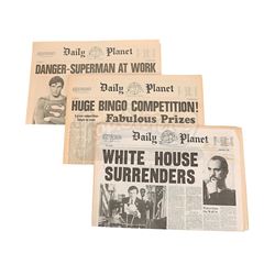 SUPERMAN II (1980) AND SUPERMAN III (1983) - Set of Daily Planet Newspapers
