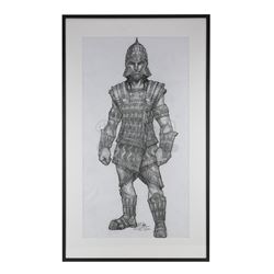 TROY (2004) - Mariano Diaz Hand-drawn Hector (Eric Bana) Costume Sketch