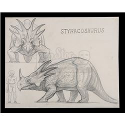 THE VALLEY OF GWANGI (1969) - Ray Harryhausen Hand-drawn Styracosaurus Scale Comparison