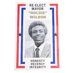 BACK TO THE FUTURE (1985) - Mayor Goldie Wilson (Donald Fullilove) Campaign Poster
