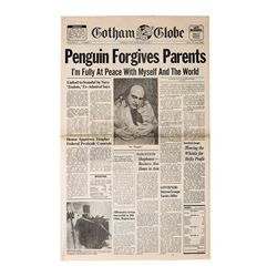 BATMAN RETURNS (1992) - Gotham Globe "Penguin Forgives Parents" Newspaper
