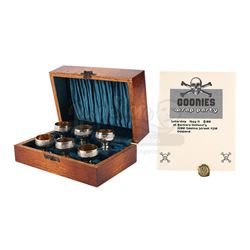 THE GOONIES (1985) - Treasure Coin, Goblet Set and Wrap Party Invitation
