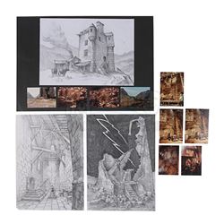 HIGHLANDER (1986) - Allan Cameron Hand-drawn Pencil Concepts and Production Photos For Connor MacLeo