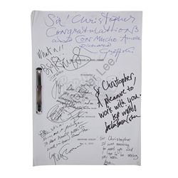 HUGO (2011) - Sir Christopher Lee Personal Annotated Shooting Script Autographed by the Cast