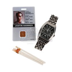 IRON MAN 2 (2010) - Justin Hammer's (Sam Rockwell) Watch, Lolly Sticks and ID Badge