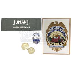 JUMANJI (1995) - Van Pelt's (Jonathan Hyde) Gold Coins, Robin Wiliams Chairback, Police Badge and Po