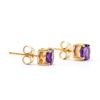 Image 2 : Plated 18KT Yellow Gold 1.40ctw Amethyst Earrings